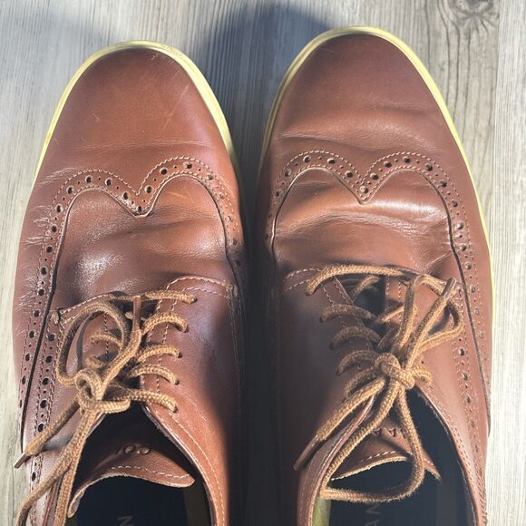 Cole Haan Grand Wingtip Oxford British Tan Brown Men's Shoes Size 11 - Picture 9 of 10